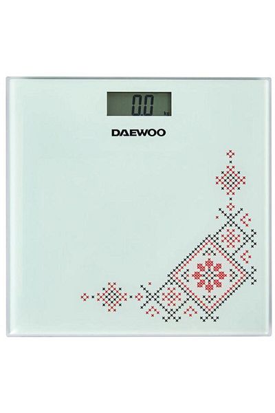 Daewoo Bathroom scale Daewoo DBS210TR, 150 kg, 6 mm tempered glass, LCD display (White)