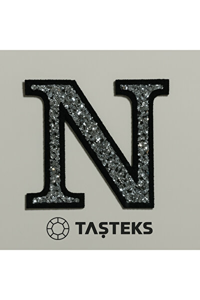 Taşteks TAŞLI Ütülenebilen veya Sticker Olarak Kullanılabilen 6cm N Harfi