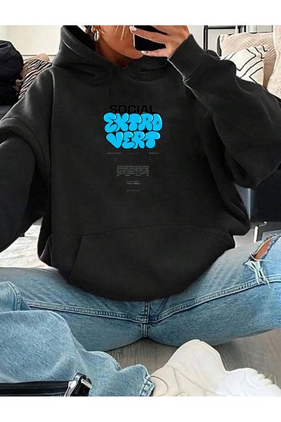 RPT MODA Oversized Basic Sweatshirt with Extra Print Detail