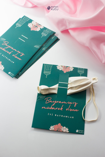 carton box Bayram Temalı Ramazan,Kurban Bayramı Harçlık Kartları, Tebrik Kartları, Hediye Kartı - 12 Adet