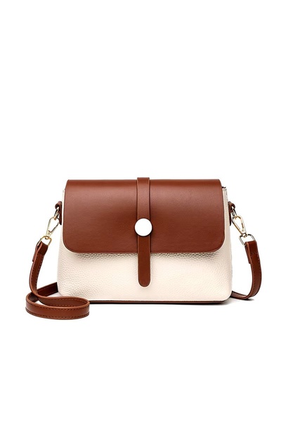 delis Geantă damă Basma GT3111, piele naturală, crem/maro