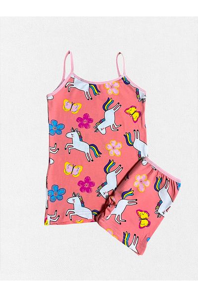 elmas kids Set boxer pentru fete, 100% bumbac, roz, flori, fluture, unicorn