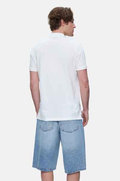 UCLA Ανδρικό μπλουζάκι QUINTON Λευκό Polo Collar Κεντημένο Standard Fit