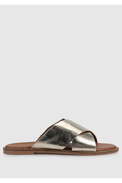 Provoq Women's Slippers - Gold Leather