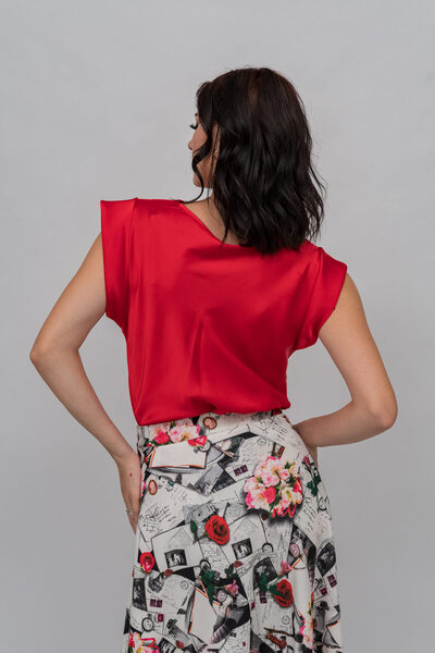 Gorgeaux Linda Red Top and Skirt Set - XXL(44)