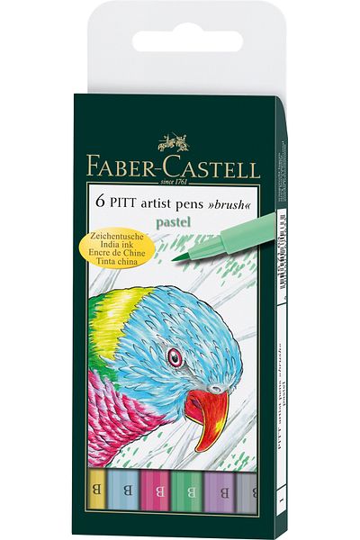 Faber Castell Pitt Artist Pen Set 6 Pcs Pastel Faber-Castell