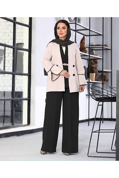 zümrüt moda Belted Piping Detailed Blazer Jacket, Vest, Belt and Trousers, Four-Piece Suit 1722