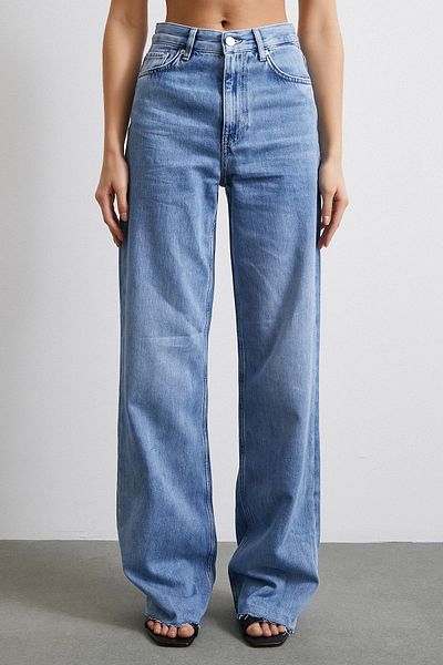 Never more High Waist Lycra Five Pocket Red Leg Jean