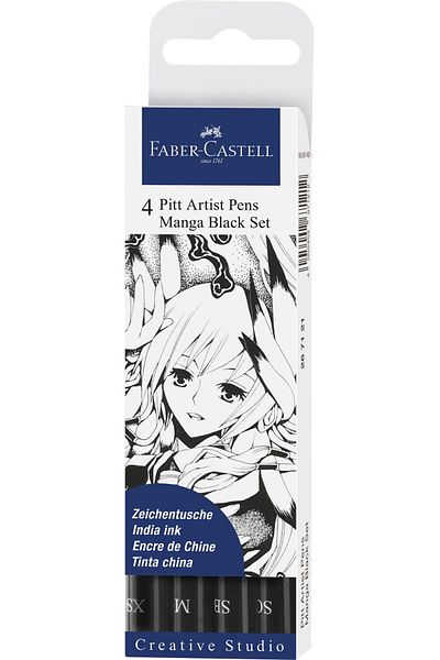 Faber Castell Pitt Artist Pen Manga Set 4 Pcs Black Faber-Castell