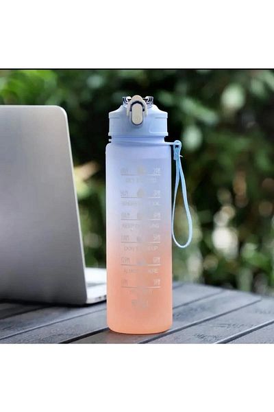 OSMEY 900 ml Purple Motivational Water Bottle Children's Cute Water Bottle Bpa Free Water Bottle