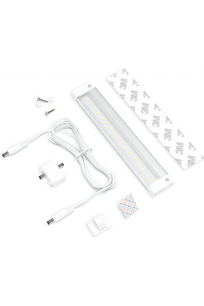 Eshine Self-adhesive Led Strip And Cable Set, Aluminum/pvc, White, 180 X 28.6 X 9.6 Mm