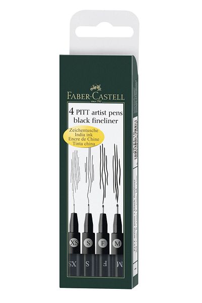 Faber Castell Pitt Artist Pen Set 4 Pcs F,M,S,XS Faber-Castell