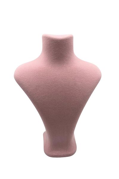 MeGass Dekor Domestic Production London Model Suede Fabric Pink Color 22/18 cm Necklace Display Mannequin