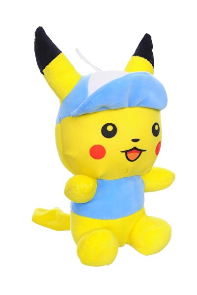 e-life shop İthal Kumaş Şapkalı Pokemon Go Pikachu Figür Peluş Oyuncak Uyku & Oyun Arkadaşı Pikachu 25 cm.