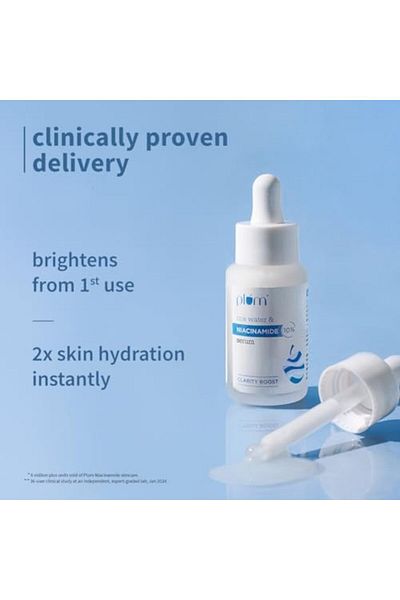 PLUM 10% Niacinamide Face Serum For Clear, Bright Skin | Fades Blemishes & Dark Spots | With Rice Wa