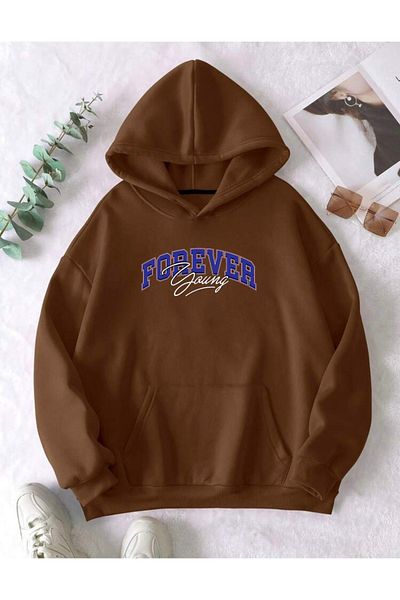 RPT MODA ОБЩ СУИТШЪР С КАЧУЛКА И СИНЯ КАЧУЛКА С ПРИНТ FOREVER