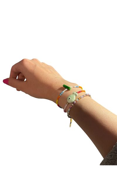 not cool. For Summer Glass & Ceramic Bead Detailed Bracelet Set