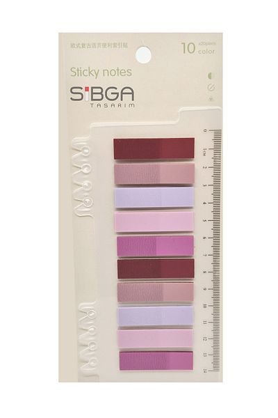 sibga tasarım Transparent Colored Post-It Note Paper - 200 Sheets Bookmark Sticker