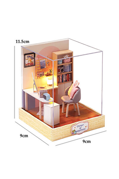 Choice QT-030 مع غطاء بيت دمية خشبي مصغر مع إضاءة LED منزل زهور إبداعي DIY ثلاثي الأبعاد مصنوع يدويًا من مادة البولي يوريثان