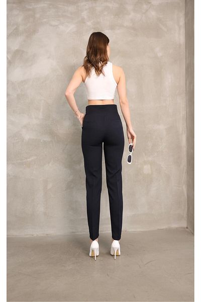 Sea Queen Women's Extra High Waist Tightening Ankle Length Fabric Pants