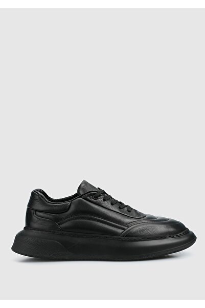 Provoq Siyah Deri Erkek Sneaker