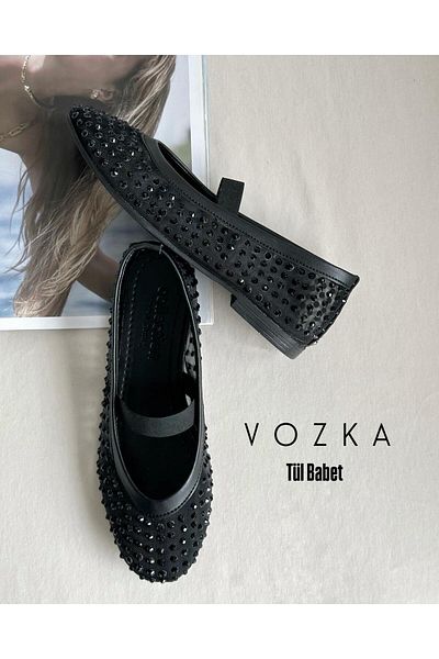 Zuum Balerini de damă Vozka Stone Tulle Daily - Negri