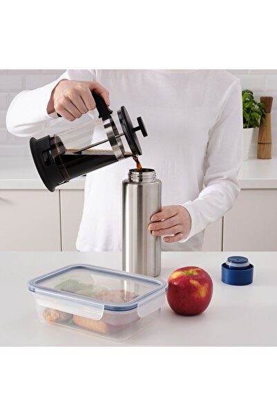 IKEA UNDERSÖKA Insulated travel mug, stainless steel/dark blue, 0.7 l