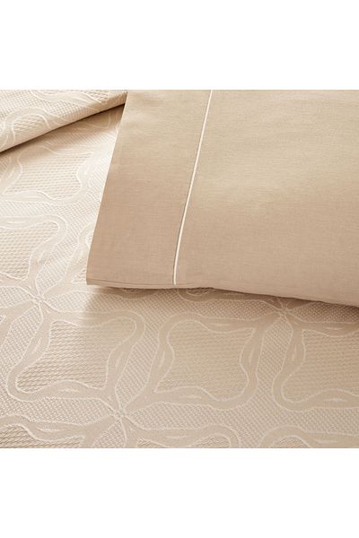 Taç Beige Double Pique Set Soleya Crown Jacquard