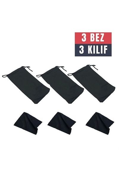 STOREMAX 3 Pieces Glasses Case + Cloth Set