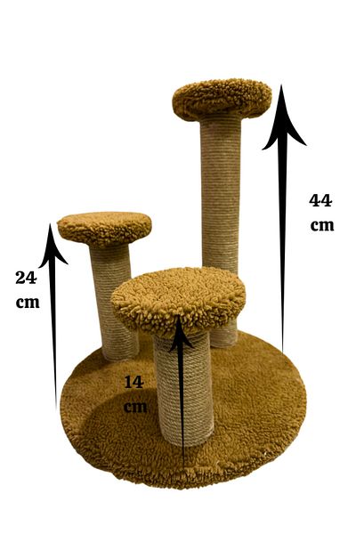 Komano Pontika Plush Textured 3-Piece Bouncy Play/Scratching Cat Scratching Board 44 cm Soft Loved Colors