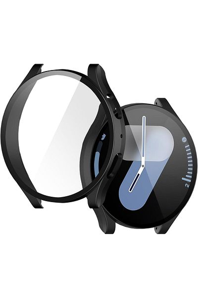 AWH 2-Pack Screen Protector for Galaxy Watch 7 44mm, Tempered Glass + Case, High Sensitivity