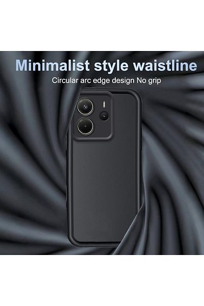 Fibaks Xiaomi Redmi Note 14 4G Compatible Case Camera Protected Soft Textured Shock Absorbing Burgundy Silicone Cover