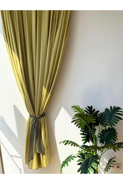 Carrera Bej Düz Renk Tek Kanat (1/3) Sık Pile Fon Perde