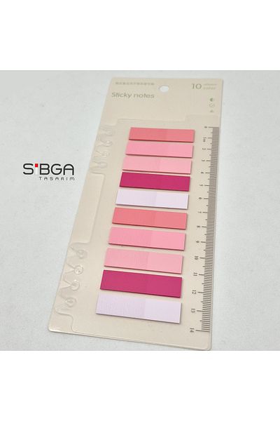 sibga tasarım Transparent Colored Post-It Note Paper - 200 Sheets Bookmark Sticker