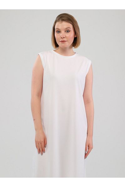 Bwest Solid Color Sleeveless Dress - White - Bwest