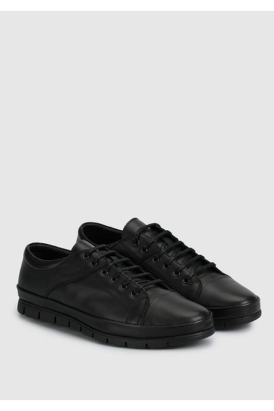 Eclipse Men's Black Leather Shoes