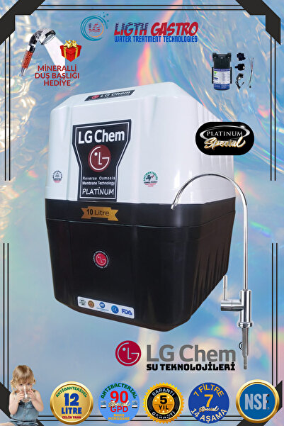 ligth gastro LG Chem POMPALI PLATINUM 10 Litre 90 GPD MEMBRANLI  SU ARITMA Cİ...