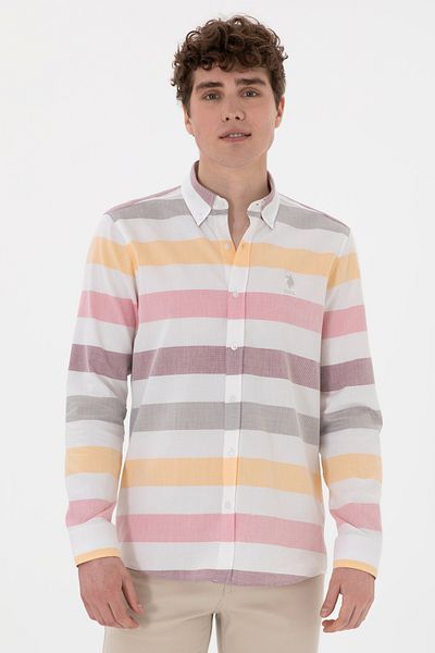 U.S. Polo Assn. Ανδρικό μακρυμάνικο πουκάμισο Mink 50300206-VR052