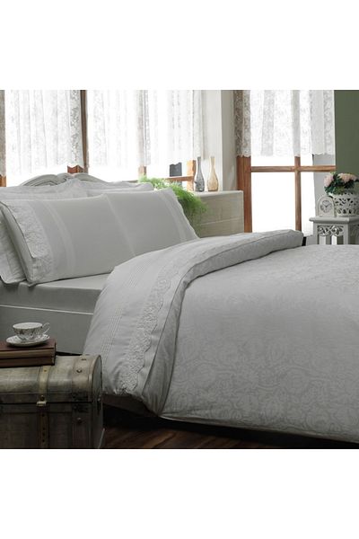 Taç Alida Jacquard Double Duvet Set Ecru