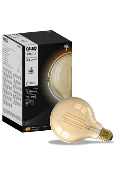 Calex Calex Filament smart vintage (decorative) LED bulb, Wi-Fi, G95, E27, 7W, 806 lm
