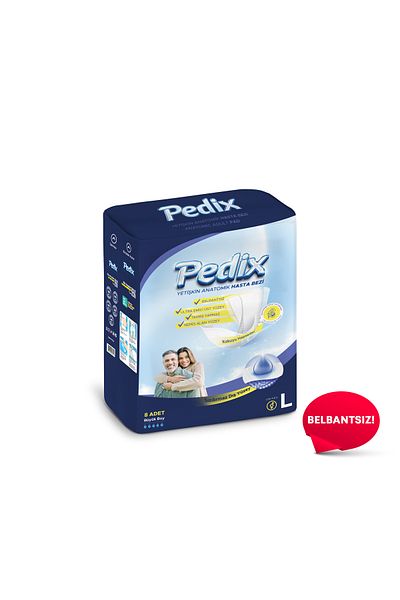 PEDİX Pedix Anatomical Patient Diapers Large Size (L) 8 Pieces (Belbantless)
