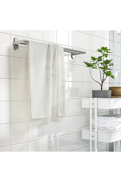 IKEA LUDDVIAL White Bath Towel 55x120 cm Quick-Dry 100% Cotton by IKEA