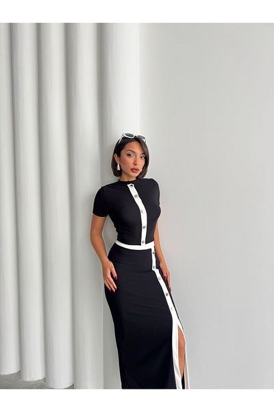 fhk atelier Women's Button Detailed Skirt Suit