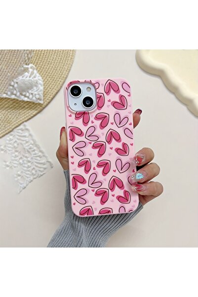 izzytech حافظة ممتازة مضادة للصدمات على شكل قلب وردي لهاتف آيفون 15 بروماكس