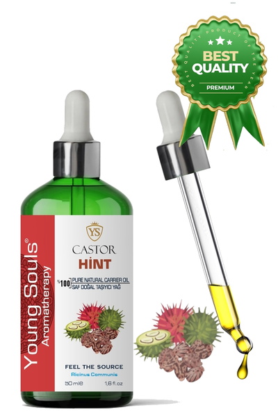 YOUNG SOULS Aromatherapy Castor Carrier Oil ( Cold Pressed ) Hint Bitkisel Taşıyıcı Yağ ( Soğuk Sıkım ) 50 ml