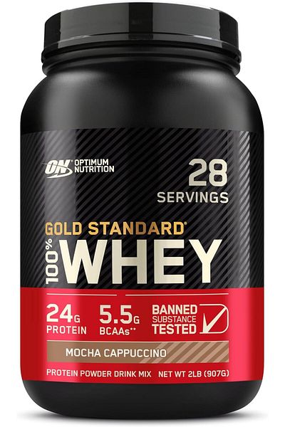 Optimum Nutrition (ON) Gold Standard 100% Whey Protein Powder - Mocha Cappuccino, 2 Lbs