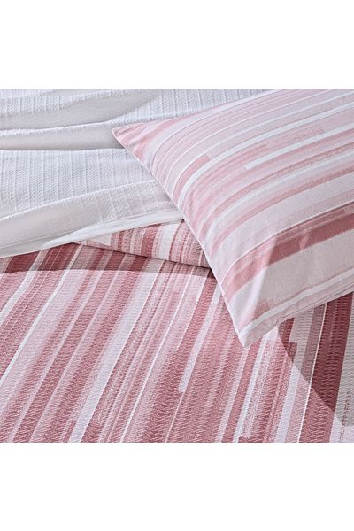Taç Pink Crown Printed Grid Single Pique Set
