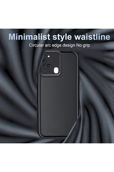Fibaks Samsung Galaxy A21S Compatible Case Camera Protected Soft Textured Shock Absorbing Burgundy Silicone Cover