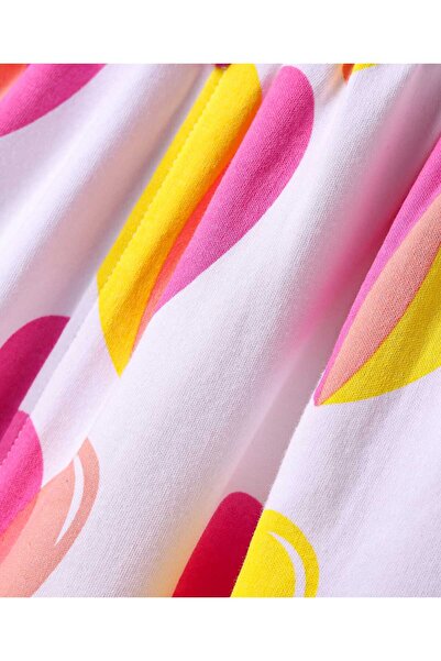 Bonfino 100% Cotton All Over Printed Sleeveless Dress - White/Pink