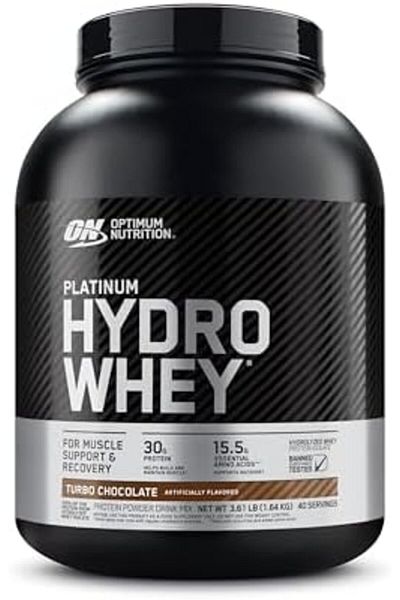 Optimum Nutrition (ON) Platinum Hydrowhey Protein Powder, Turbo Chocolate, 3.61 Lbs, 40 Servings